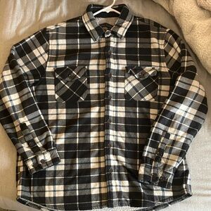 Dry Goods Men's Black Blue and White Plaid Flannel Lined Freedom Foundry Men’s L
